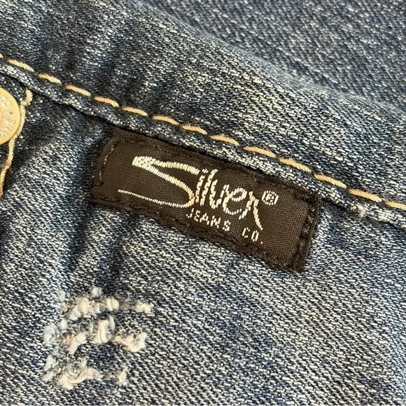 Silver Jeans Co Tuesday Slim Boot Jeans W32 L33 Mid Rise Denim - Picture 6 of 8